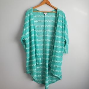 Lularoe Kimono Lindsay High Low Hem Knit Teal